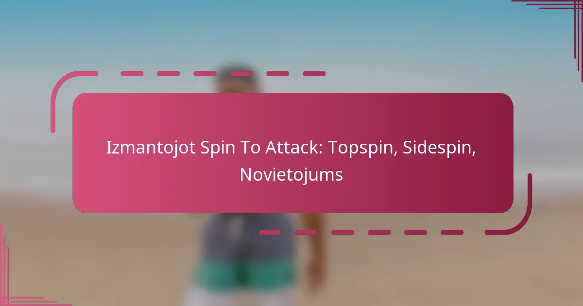 Izmantojot Spin To Attack: Topspin, Sidespin, Novietojums