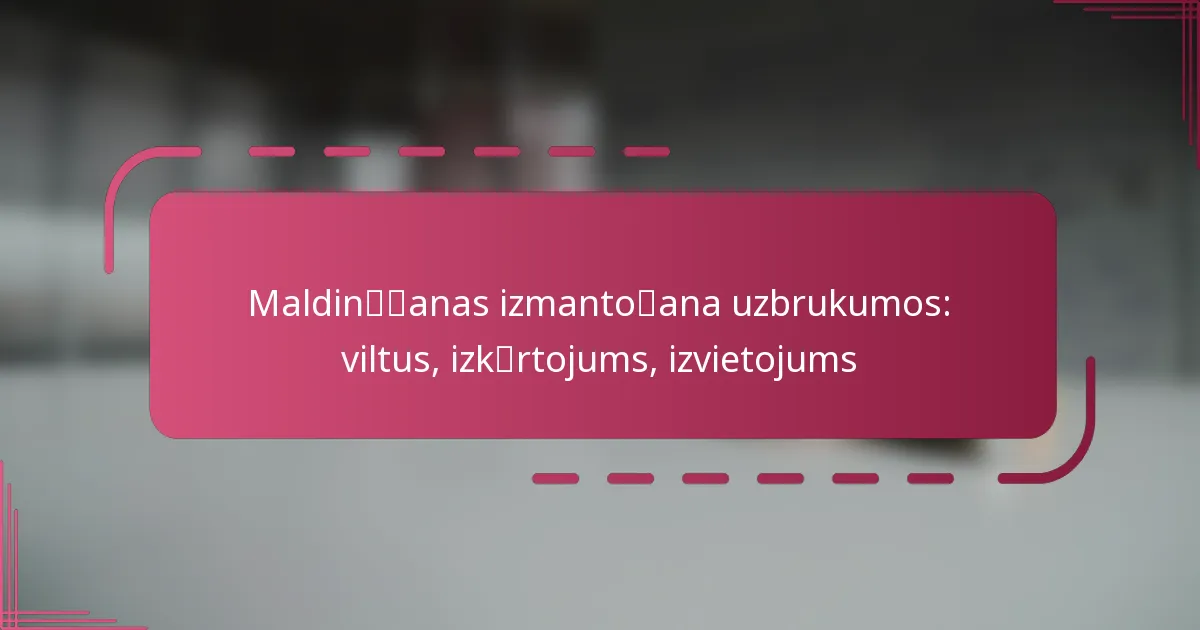 Maldināšanas izmantošana uzbrukumos: viltus, izkārtojums, izvietojums