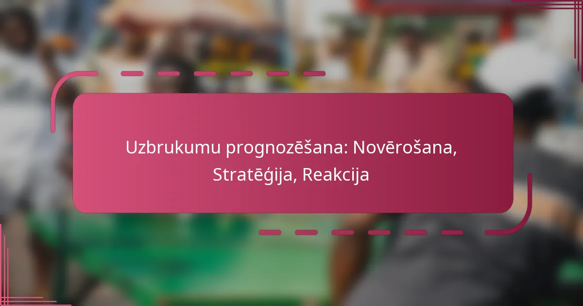 Uzbrukumu prognozēšana: Novērošana, Stratēģija, Reakcija