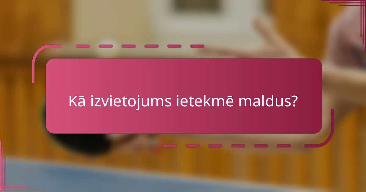 Kā izvietojums ietekmē maldus?