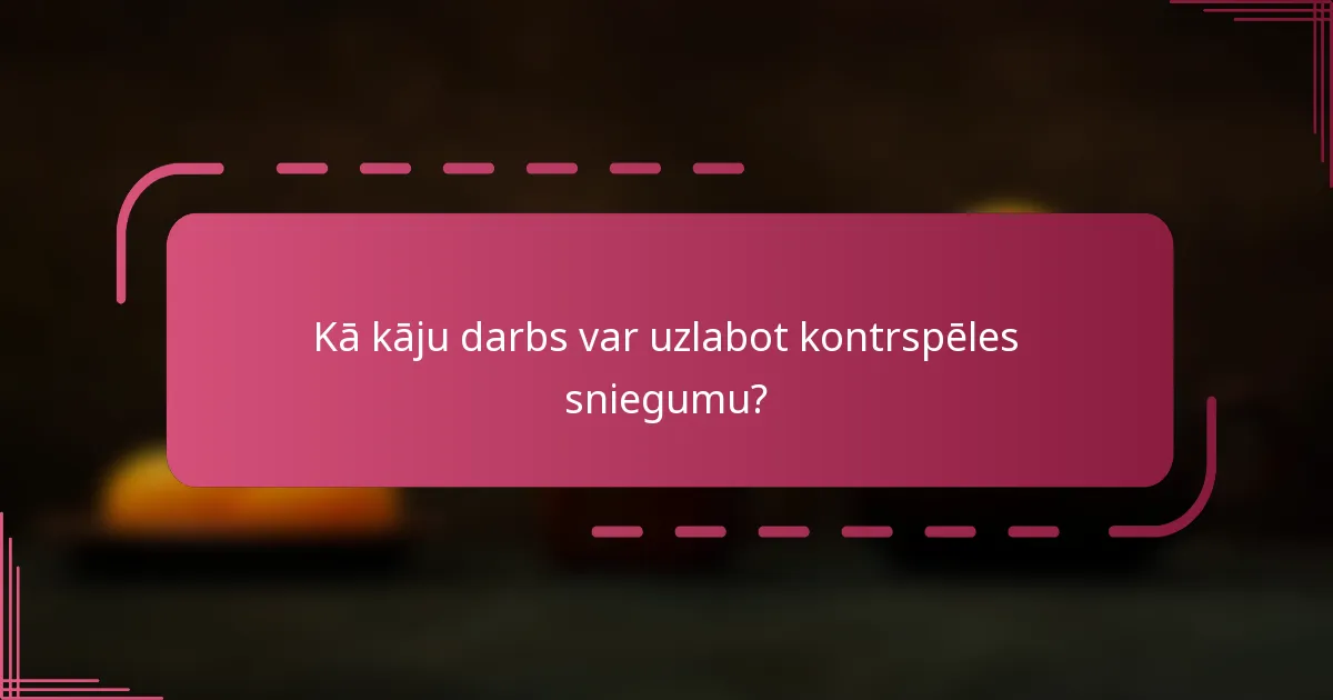 Kā kāju darbs var uzlabot kontrspēles sniegumu?