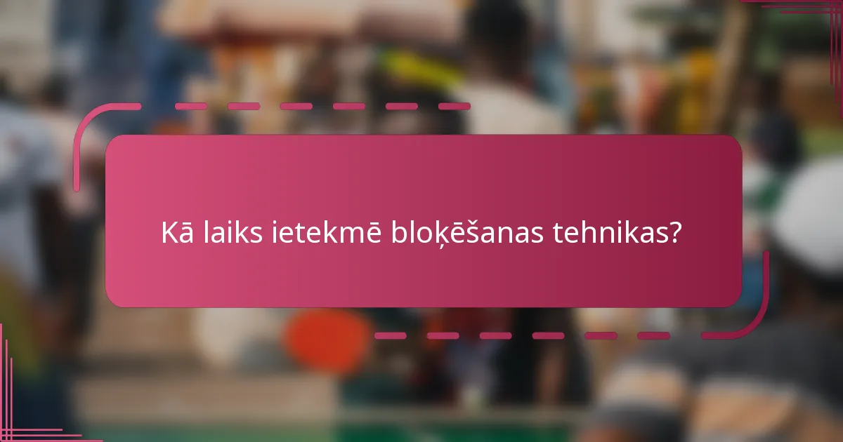 Kā laiks ietekmē bloķēšanas tehnikas?