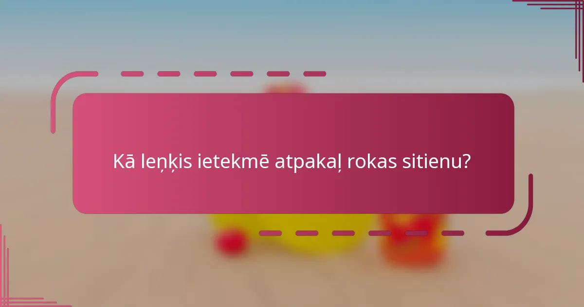 Kā leņķis ietekmē atpakaļ rokas sitienu?