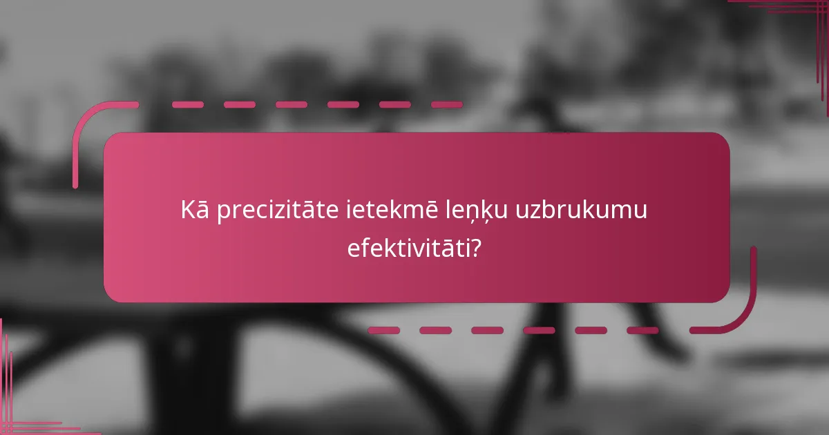 Kā precizitāte ietekmē leņķu uzbrukumu efektivitāti?