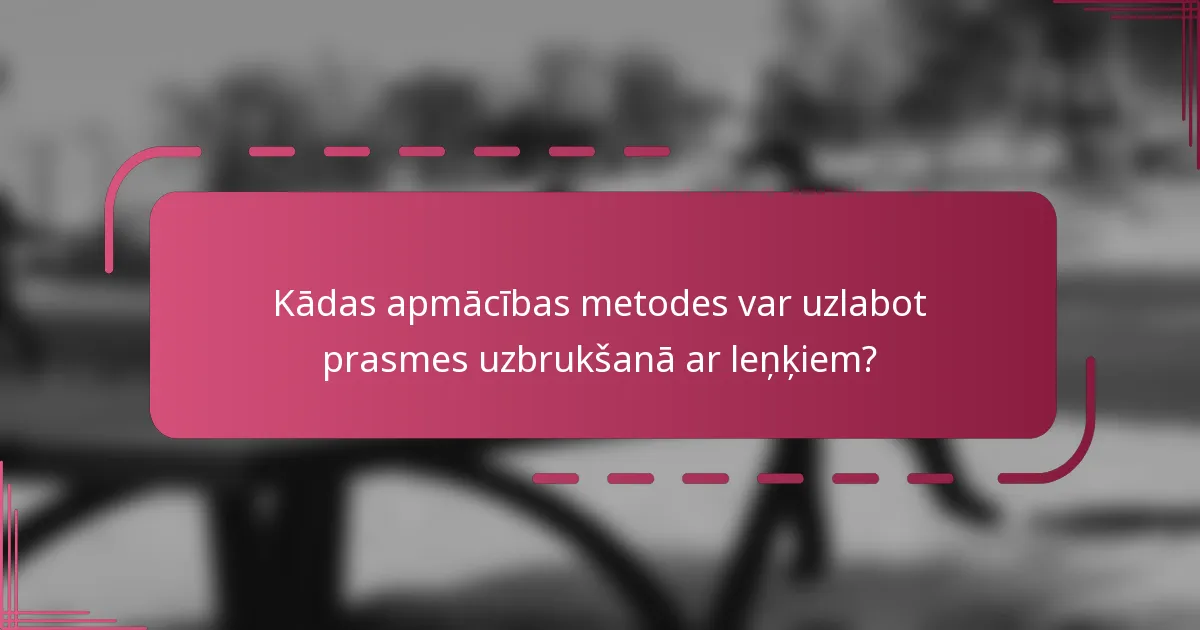 Kādas apmācības metodes var uzlabot prasmes uzbrukšanā ar leņķiem?