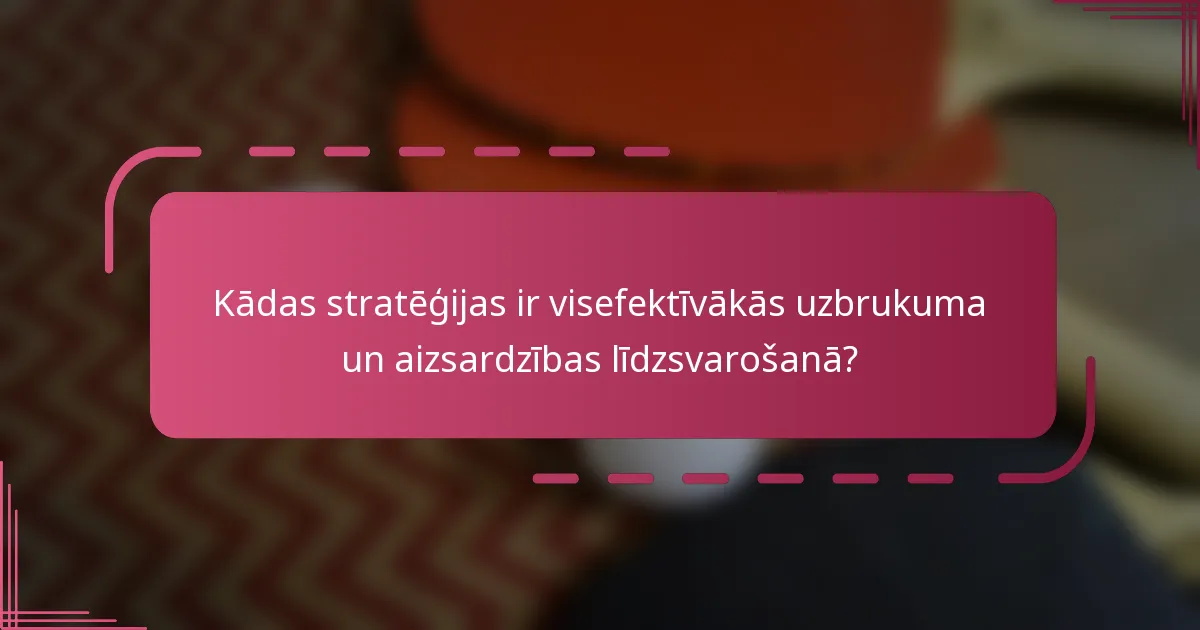 Kādas stratēģijas ir visefektīvākās uzbrukuma un aizsardzības līdzsvarošanā?