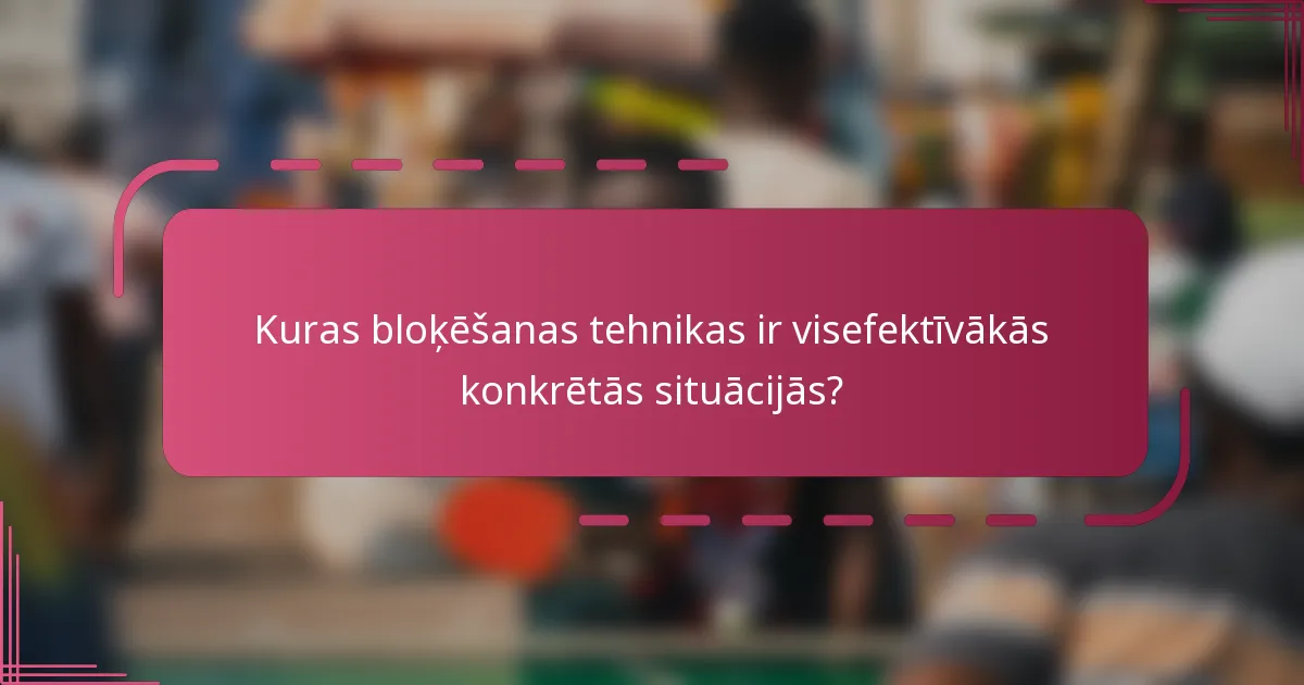 Kuras bloķēšanas tehnikas ir visefektīvākās konkrētās situācijās?