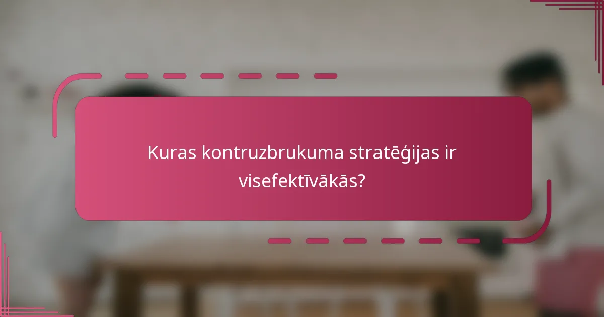 Kuras kontruzbrukuma stratēģijas ir visefektīvākās?